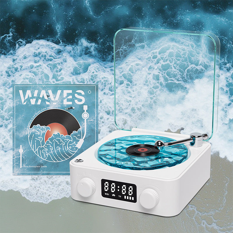 CuteeeShop Waves Retro Bluetooth Vinyl Record Player