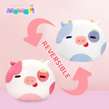 Strawberry Cow Reversible Pillow Kawaii Plush Pillow