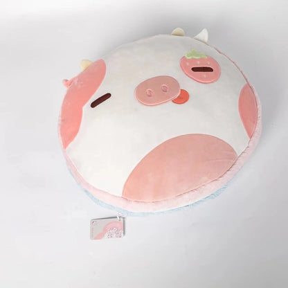 Strawberry Cow Reversible Pillow Kawaii Plush Pillow