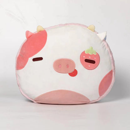 Strawberry Cow Reversible Pillow Kawaii Plush Pillow