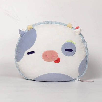 Strawberry Cow Reversible Pillow Kawaii Plush Pillow