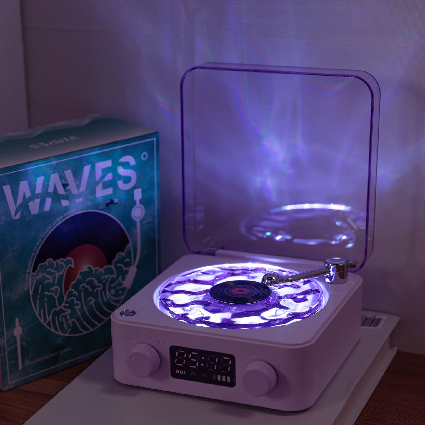 CuteeeShop Waves Retro Bluetooth Vinyl Record Player