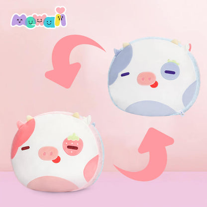 Strawberry Cow Reversible Pillow Kawaii Plush Pillow