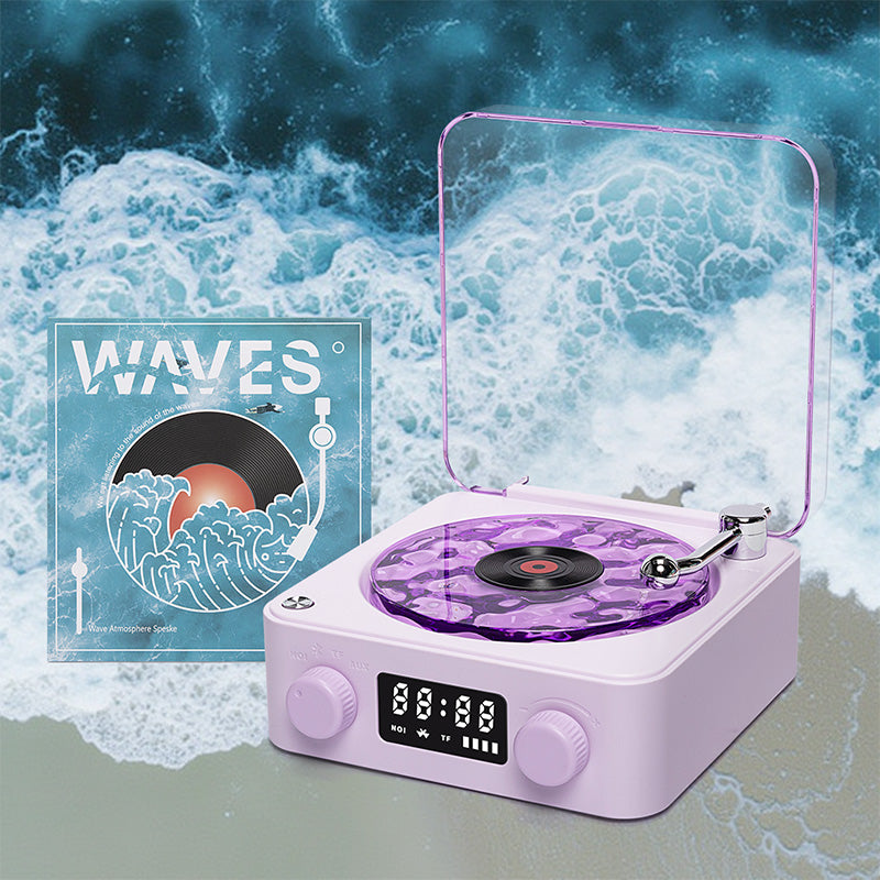 CuteeeShop Waves Retro Bluetooth Vinyl Record Player