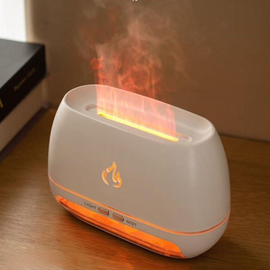 Simulated Flame Wood Grain Home Humidifier