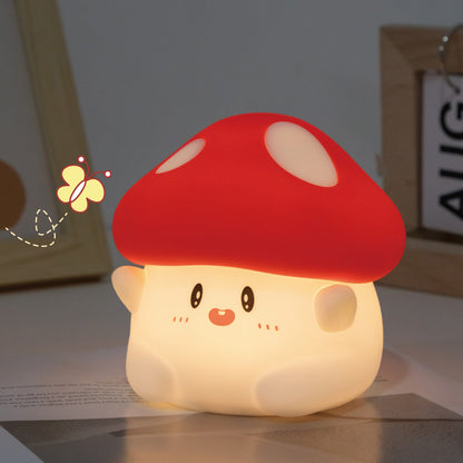 Squishy Silicone Adorable Mushroom LED Night Light - Perfect Gift for Kids and Girls