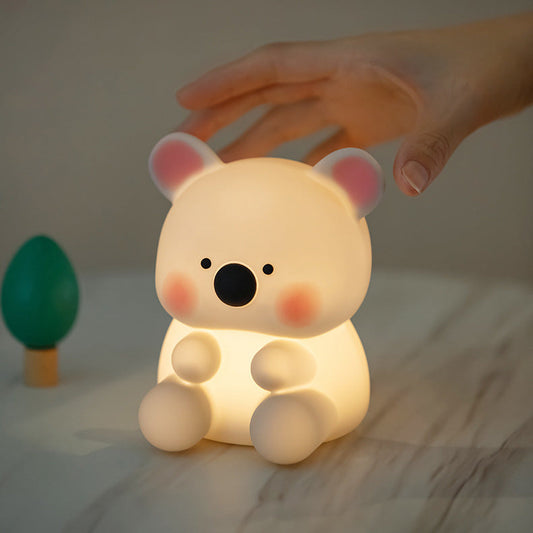 Squishy Silicone Koala With Hat  LED Night Light - Perfect Gift for Kids and Girls