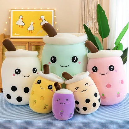 Cuteeeshop White Smile Boba Tea Plushies Perfect Size