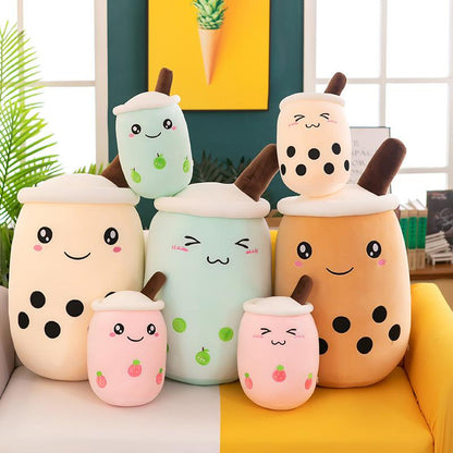 Cuteeeshop White Shy Boba Tea Plushies Perfect Size