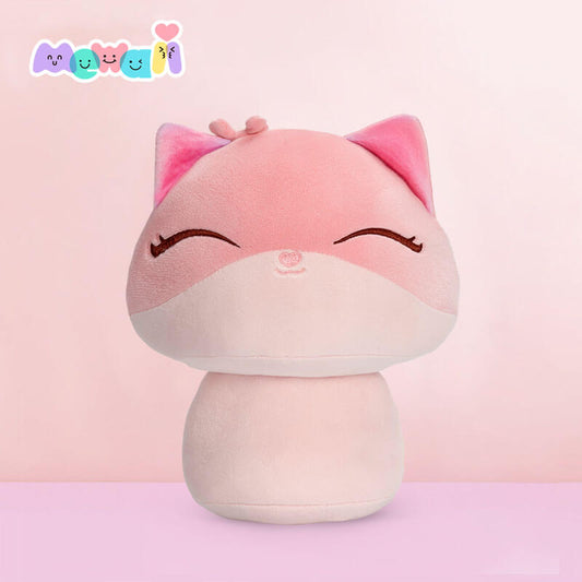 Mewaii Mushroom Family Pink Fox Kawaii Plush Pillow Squish Toy