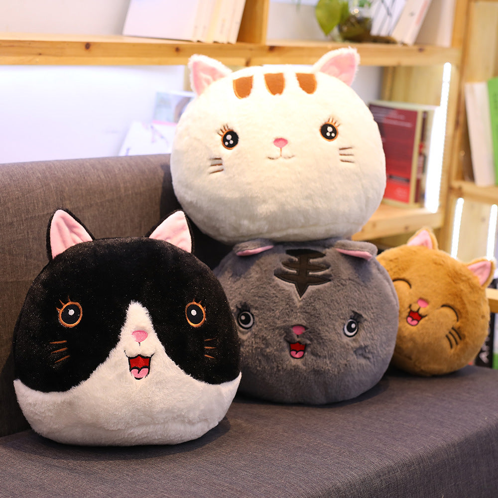 Cuteeeshop Round Cat with Smile Face Stuffed Animal Kawaii Plush Pillow Squish Toy