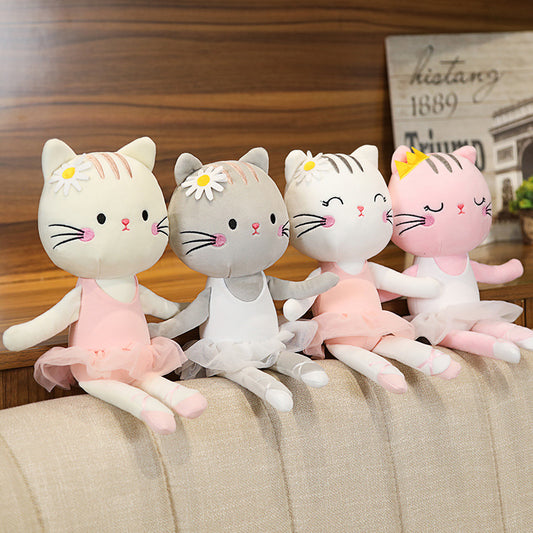 Cuteeeshop Ballerina Cat Stuffed Animal Kawaii Plush Pillow Squish Toy