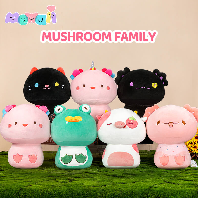 Cuteeeshop Mewaii™ Mushroom Family  Stuffed Animal Kawaii Plush Pillow Squish Toy