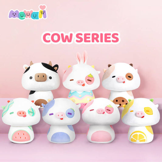 Mewaii® Mushroom Family Cow Series Stuffed Animal Kawaii Plush Pillow Squish Toy