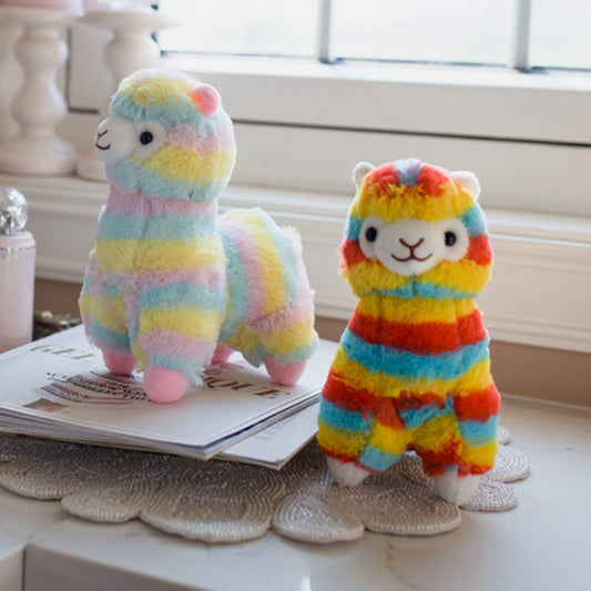 Cuteeeshop Rainbow Alpaca Stuffed Animal Kawaii Plush Pillow Squish Toy