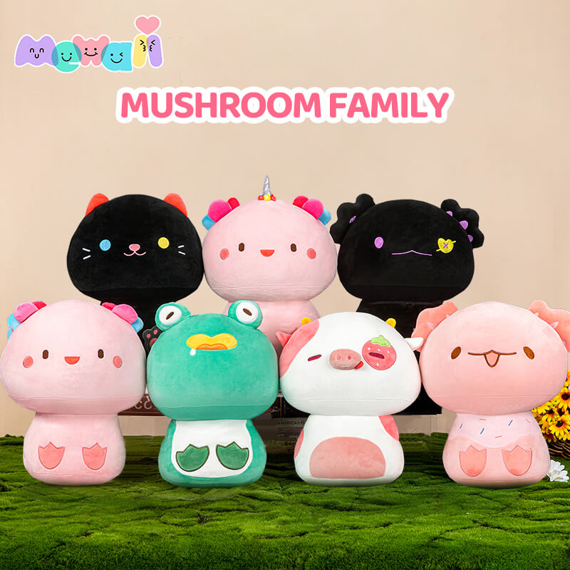 Cuteeeshop Mewaii Mushroom Family Axolotl Stuffed Animal Kawaii Plush –