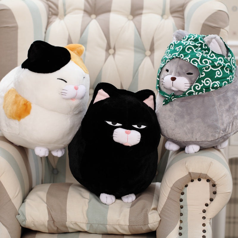 Cuteeeshop Fat Cat with Round Face Stuffed Animal Kawaii Plush Pillow Squish Toy