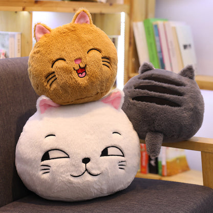 Cuteeeshop Round Cat with Smile Face Stuffed Animal Kawaii Plush Pillow Squish Toy