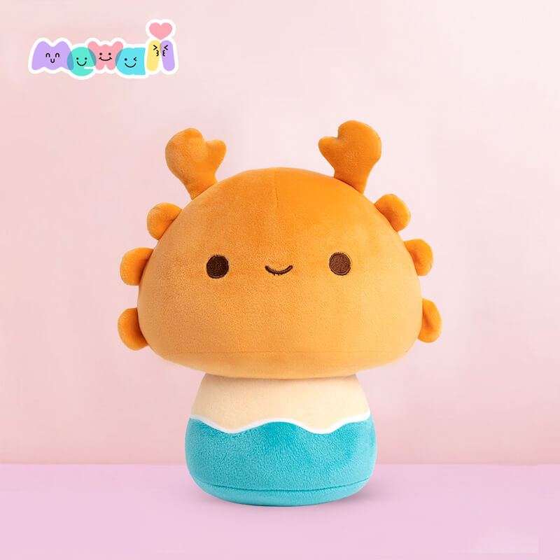 Mewaii® Mushroom Family Beach Crab Kawaii Plush Pillow Squish Toy