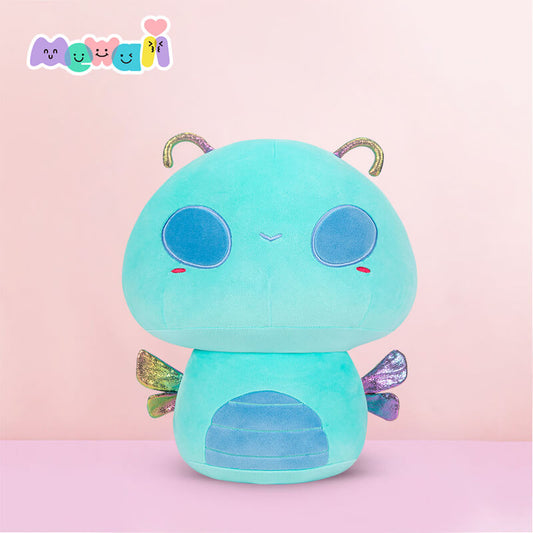 Mewaii® Mushroom Family Dragonfly Blue Kawaii Plush Pillow Squish Toy