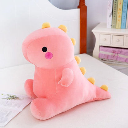 Cute pink washable stuffed t-rex dinosaur animal plush pillow toy for gift