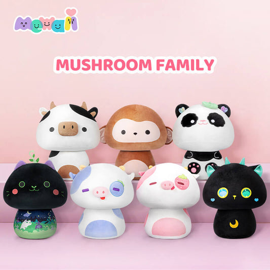 Mewaii® Mushroom Family Stuffed Animal Kawaii Plush Pillow Squish Toy List A