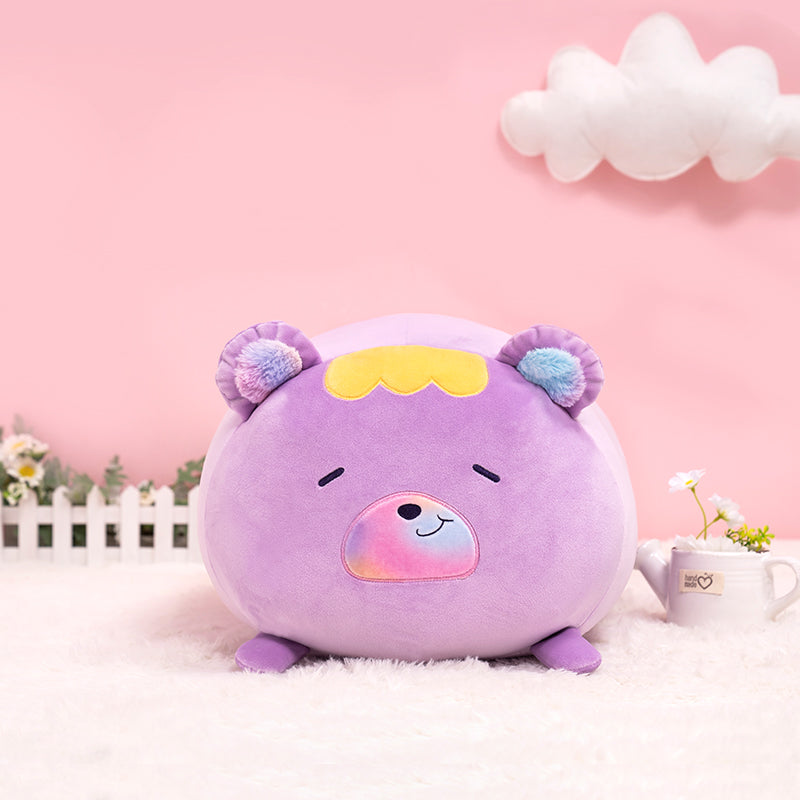 Mewaii Fluffffy Family Plush Pillow Puffy Purple Bear Hug Squish Toy